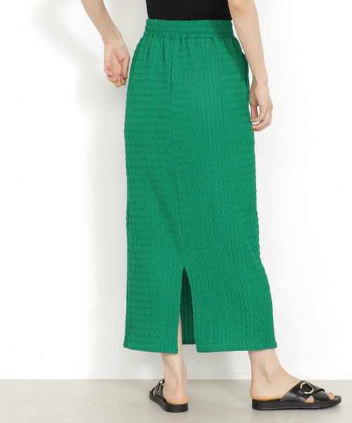 FOUND GOOD(ファウンドグッド)の「シャーリングカットタイトSK(スカート・レディース・グリーン系5/アイボリー/ブラウン系3/ブラック/イエロー系5・S/L/M)」の7枚目の写真