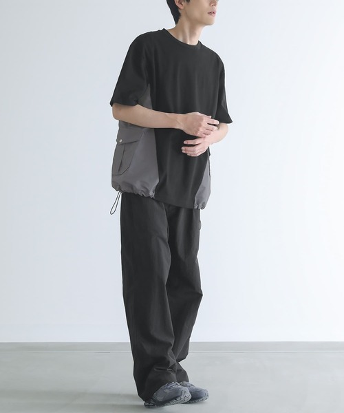 n'OrLABEL（ノアールレーベル）の「『異素材デザインTシャツ』（Tシャツ/カットソー・メンズ・ブラック/チャコール・M/L）」の5枚目の写真