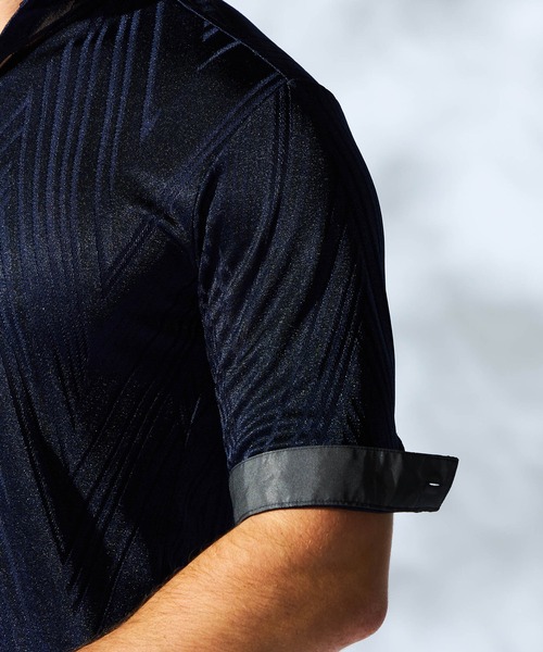 HIDEAWAYS NICOLE（ハイダウェイニコル）の「ブライトBIGヘリンボンスタンドポロシャツ（ポロシャツ・メンズ・ブラック/ライトグレー/ネイビー/オレンジ・MEDIUM/LARGE/X-LARGE/XX-LARGE）」の14枚目の写真