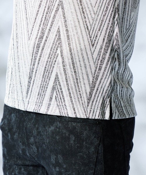 HIDEAWAYS NICOLE（ハイダウェイニコル）の「ブライトBIGヘリンボンスタンドポロシャツ（ポロシャツ・メンズ・ブラック/ライトグレー/ネイビー/オレンジ・MEDIUM/LARGE/X-LARGE/XX-LARGE）」の15枚目の写真