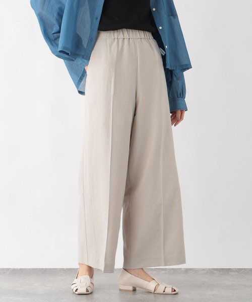 GLOBAL WORK(グローバルワーク)の「リラックススマートワイドパンツ/103698(その他パンツ・レディース・カーキ系6/ダークブラウン/グレイッシュベージュ/スミクロ・L/M)」の3枚目の写真