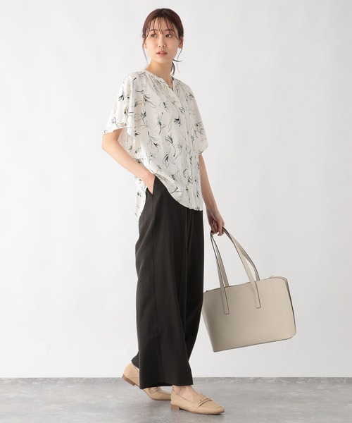 GLOBAL WORK(グローバルワーク)の「リラックススマートワイドパンツ/103698(その他パンツ・レディース・カーキ系6/ダークブラウン/グレイッシュベージュ/スミクロ・L/M)」の6枚目の写真