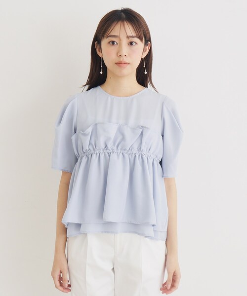 index（インデックス）の「◇サテンレイヤードブラウス【洗濯機洗い可