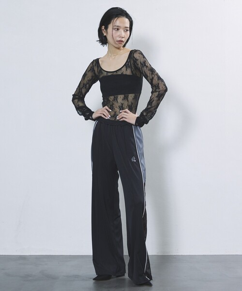 Firsthand(ファーストハンド)の「Firsthand/ファーストハンド レースラインジャージ―パンツ / サイドシアートラックパンツ(その他パンツ・レディース・ブラック/グレー・M/S)」の9枚目の写真