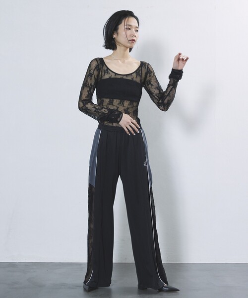 Firsthand(ファーストハンド)の「Firsthand/ファーストハンド レースラインジャージ―パンツ / サイドシアートラックパンツ(その他パンツ・レディース・ブラック/グレー・M/S)」の10枚目の写真