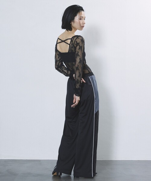 Firsthand(ファーストハンド)の「Firsthand/ファーストハンド レースラインジャージ―パンツ / サイドシアートラックパンツ(その他パンツ・レディース・ブラック/グレー・M/S)」の12枚目の写真