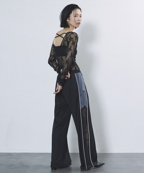 Firsthand(ファーストハンド)の「Firsthand/ファーストハンド レースラインジャージ―パンツ / サイドシアートラックパンツ(その他パンツ・レディース・ブラック/グレー・M/S)」の13枚目の写真