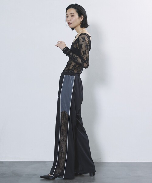 Firsthand(ファーストハンド)の「Firsthand/ファーストハンド レースラインジャージ―パンツ / サイドシアートラックパンツ(その他パンツ・レディース・ブラック/グレー・M/S)」の14枚目の写真