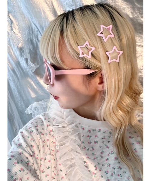 WC（ダブル シー）の「6Pスターヘアピンセット（ヘアピン・レディース・ブルー/イエロー/ピンク・FREE）」の3枚目の写真