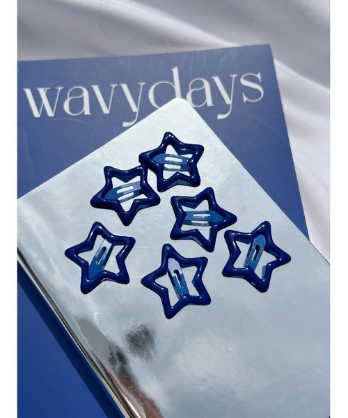 WC（ダブル シー）の「6Pスターヘアピンセット（ヘアピン・レディース・ブルー/イエロー/ピンク・FREE）」の2枚目の写真