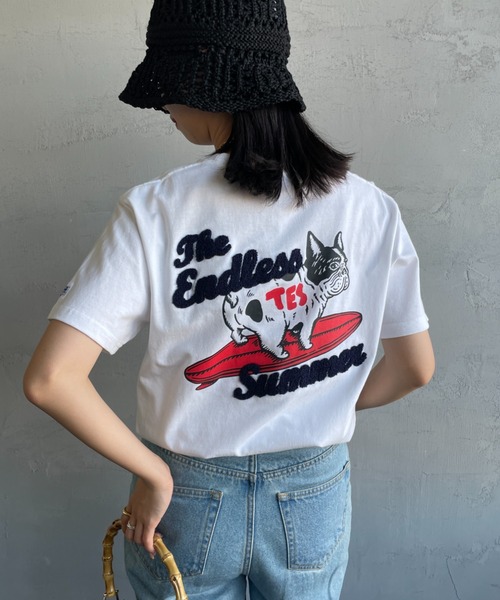 The Endless Summer（エンドレスサマー）の「[The Endless Summer/エンドレスサマー] 別注 サーフBUHI サガラ刺繍ロゴバックプリントTシャツ（Tシャツ/カットソー・レディース・グレー/ブラウン/ブラック/ホワイト・S/M/L/XL）」の18枚目の写真