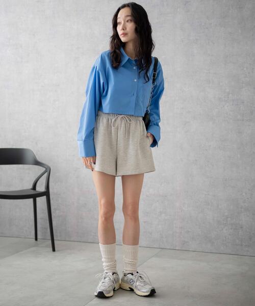 WEGO（ウィゴー）の「WEGO/スウェットイージーショートパンツ（スウェットパンツ・レディース・ブラック系その他/ブラック/杢グレー・FREE）」の6枚目の写真