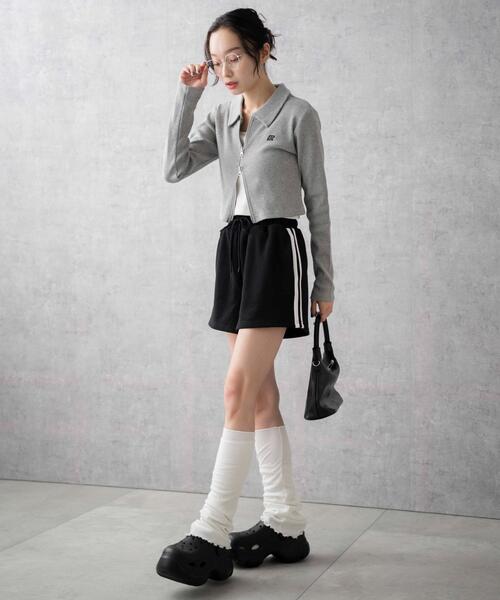 WEGO（ウィゴー）の「WEGO/スウェットイージーショートパンツ（スウェットパンツ・レディース・ブラック系その他/ブラック/杢グレー・FREE）」の5枚目の写真