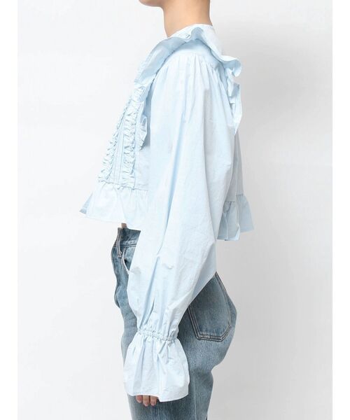 jouetie（ジュエティ）の「クロップドフリルブラウス（シャツ/ブラウス・レディース・ブルー/オフホワイト/ブラック・MEDIUM）」の8枚目の写真