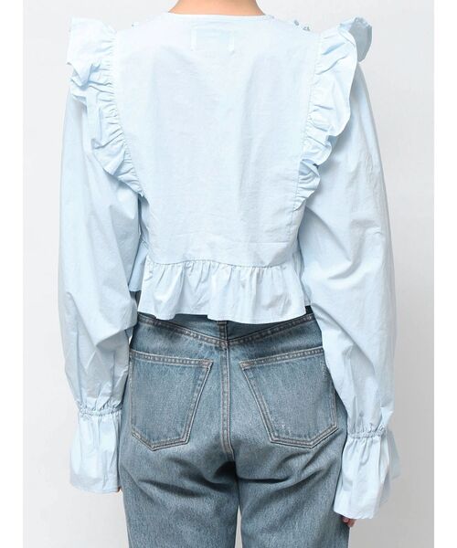 jouetie（ジュエティ）の「クロップドフリルブラウス（シャツ/ブラウス・レディース・ブルー/オフホワイト/ブラック・MEDIUM）」の9枚目の写真