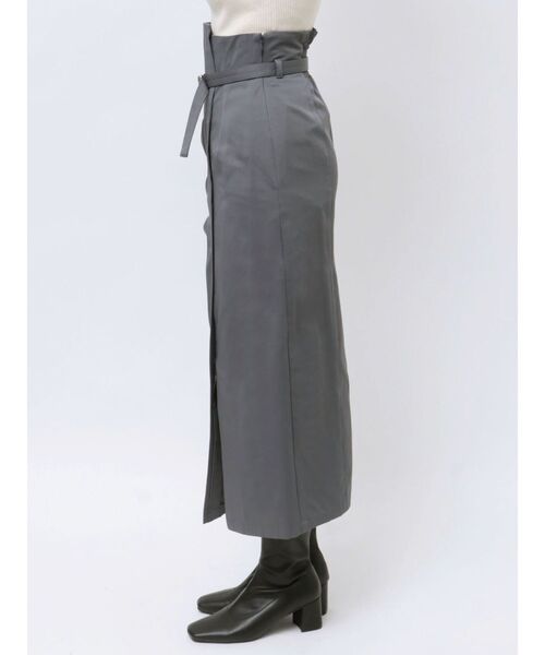 MERCURYDUO（マーキュリーデュオ）の「ハイウエスト アシメタック サイドギャザー タイトスカート（スカート・レディース・グレー/ピンク/アイボリー・SMALL/MEDIUM）」の6枚目の写真