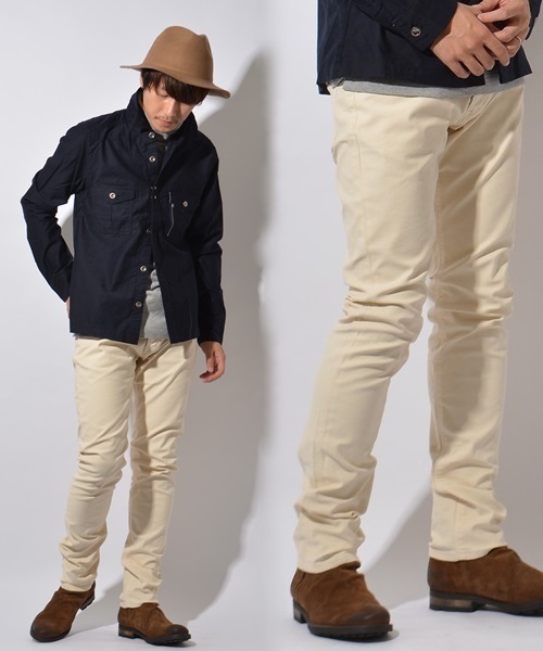 SHIPS JET BLUE（シップスジェットブルー）の「SHIPS JET BLUE(シップス ジェットブルー): バックサテン カラースキニーパンツ■（その他パンツ・メンズ・ネイビー/ブラック/カーキ/オリーブ/ナチュラル・MEDIUM/SMALL/LARGE）」の3枚目の写真