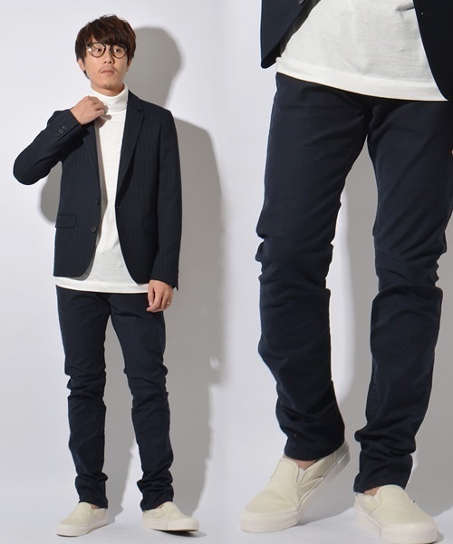 SHIPS JET BLUE（シップスジェットブルー）の「SHIPS JET BLUE(シップス ジェットブルー): バックサテン カラースキニーパンツ■（その他パンツ・メンズ・ネイビー/ブラック/カーキ/オリーブ/ナチュラル・MEDIUM/SMALL/LARGE）」の5枚目の写真