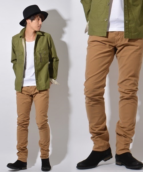 SHIPS JET BLUE（シップスジェットブルー）の「SHIPS JET BLUE(シップス ジェットブルー): バックサテン カラースキニーパンツ■（その他パンツ・メンズ・ネイビー/ブラック/カーキ/オリーブ/ナチュラル・MEDIUM/SMALL/LARGE）」の4枚目の写真