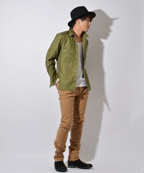 SHIPS JET BLUE（シップスジェットブルー）の「SHIPS JET BLUE(シップス ジェットブルー): バックサテン カラースキニーパンツ■（その他パンツ・メンズ・ネイビー/ブラック/カーキ/オリーブ/ナチュラル・MEDIUM/SMALL/LARGE）」の18枚目の写真