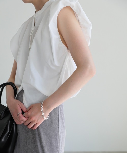 ブラウス シャツ ショルダータック ノースリーブブラウス レディース select MOCA ブラウス シャツ ショルダータックノースリーブ