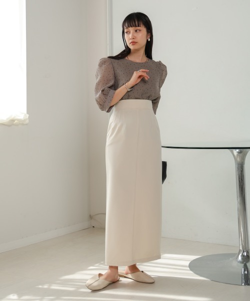 Bab(バブ)の「パフスリーブドットブラウス(シャツ/ブラウス・レディース・アイボリー/カーキ・M)」の22枚目の写真