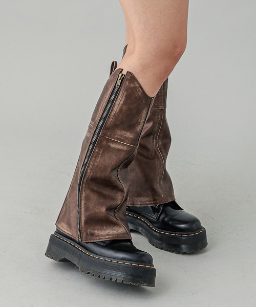 X-girl（エックスガール）の「FAUX LEATHER LEG WARMER（レッグ