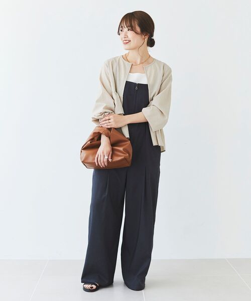 le.coeur blanc（ルクールブラン）の「《手洗い可能》カラミタンブラーフリルブラウスブルゾン（ブルゾン・レディース・ブラック/ベージュ・38）」の10枚目の写真