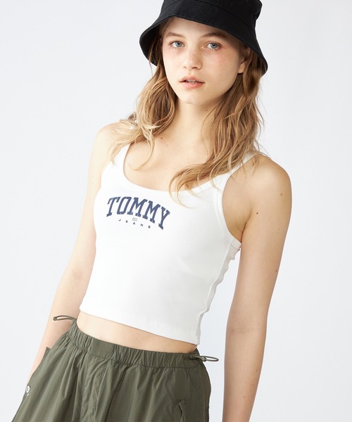 TOMMY HILFIGER(トミーヒルフィガー)の「【NET ViVi掲載】クロップドバーシティタンクトップ(タンクトップ・レディース・ホワイト/ネイビー・SMALL/X-SMALL)」の13枚目の写真