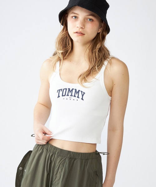 TOMMY HILFIGER(トミーヒルフィガー)の「【NET ViVi掲載】クロップドバーシティタンクトップ(タンクトップ・レディース・ホワイト/ネイビー・SMALL/X-SMALL)」の14枚目の写真