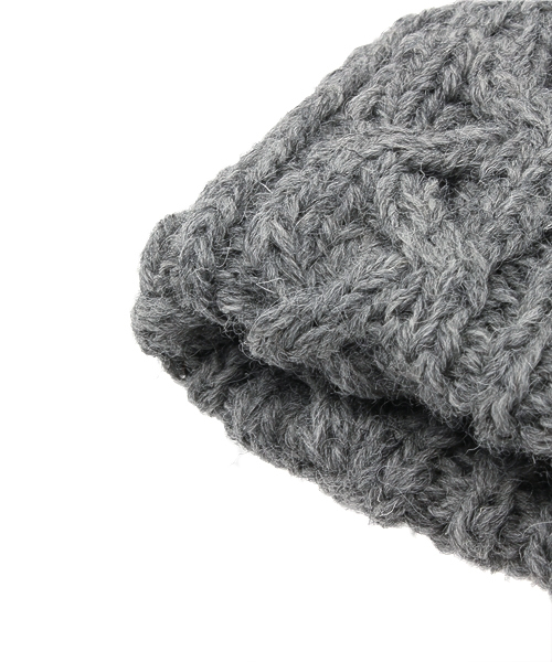 HIGHLAND 2000（ハイランドトゥーサウザンド）の「HIGHLAND2000ニットキャップ/204-HL2-016（ニットキャップ/ビーニー・レディース・グレー/ライトベージュ・FREE）」の7枚目の写真