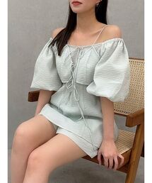 ビスチェレイヤードペプラムブラウス