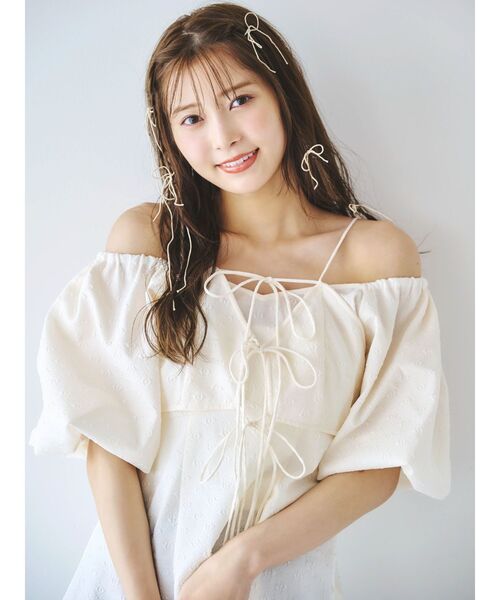 dazzlin（ダズリン）の「ビスチェレイヤードペプラムブラウス（シャツ/ブラウス・レディース・ブラック/アイボリー/グリーン・FREE）」の4枚目の写真