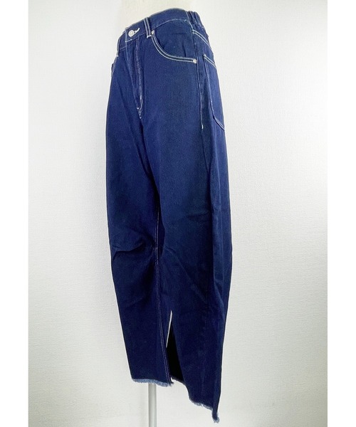WORLD WIDE LOVE!(ワールドワイドラブ)の「カーヴィーパンツ(デニムパンツ・レディース・オフホワイト/インディゴブルー/サックスブルー・1)」の15枚目の写真