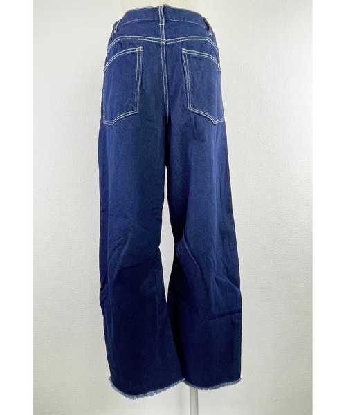 WORLD WIDE LOVE!(ワールドワイドラブ)の「カーヴィーパンツ(デニムパンツ・レディース・オフホワイト/インディゴブルー/サックスブルー・1)」の14枚目の写真
