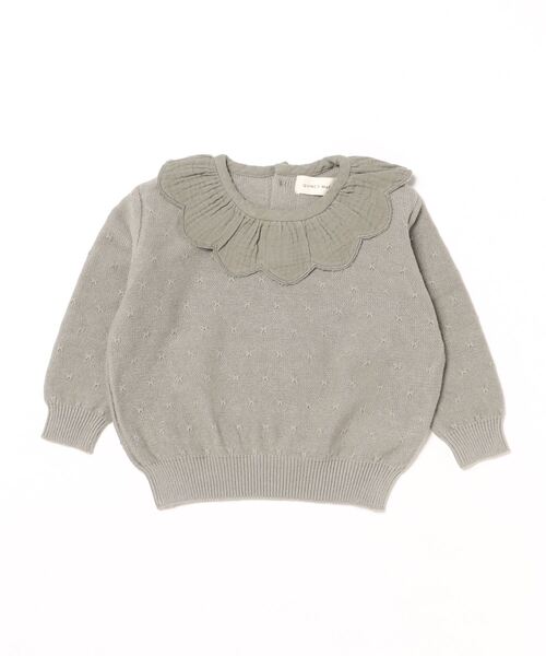 【セール】《Quincy Mae》PETAL KNIT SWEATER | BASIL（その他ベビー用品）｜Quincy Mae（クインシーメイ） 4,952円