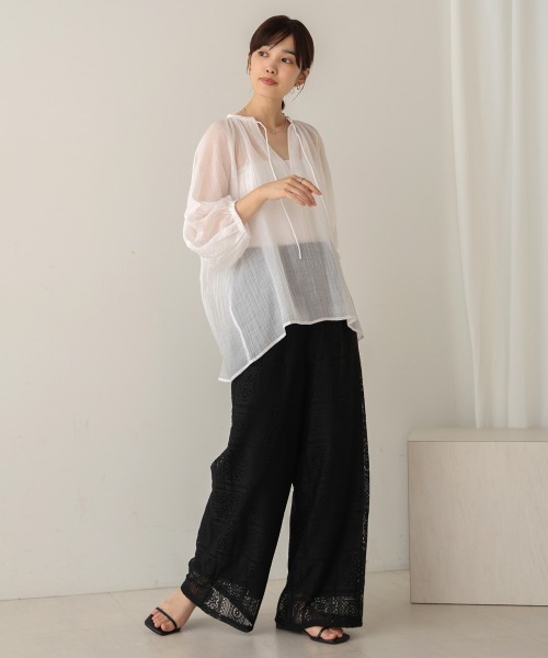 Bou Jeloud（ブージュルード）の「シワ加工シアーチュニック（チュニック・レディース・ホワイト/ブラウン/ピンク/グリーン・38）」の8枚目の写真