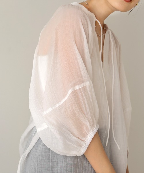 Bou Jeloud（ブージュルード）の「シワ加工シアーチュニック（チュニック・レディース・ホワイト/ブラウン/ピンク/グリーン・38）」の15枚目の写真