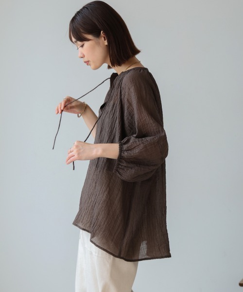 Bou Jeloud（ブージュルード）の「シワ加工シアーチュニック（チュニック・レディース・ホワイト/ブラウン/ピンク/グリーン・38）」の20枚目の写真