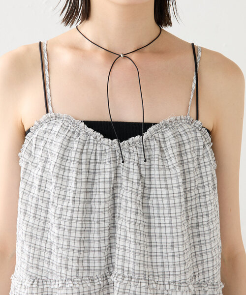 mystic（ミスティック）の「【2サイズ展開】ティアードキャミワンピース（ワンピース・レディース・ブラック/オフホワイト/イエロー・1/2）」の21枚目の写真