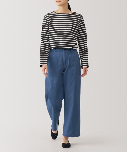 無印良品（ムジルシリョウヒン）の「婦人　洗いざらし　ヘリンボーンベイカーパンツ（その他パンツ・レディース・ブルー/アイボリー/カーキ系・S/M/L/XL）」の20枚目の写真