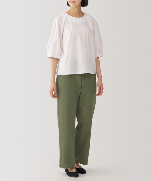 無印良品（ムジルシリョウヒン）の「婦人　洗いざらし　ヘリンボーンベイカーパンツ（その他パンツ・レディース・ブルー/アイボリー/カーキ系・S/M/L/XL）」の12枚目の写真