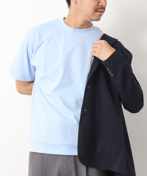 NOLLEY’S（ノーリーズ）の「《ビジカジ対応》吸水速乾カノコ ドレスTシャツ（Tシャツ/カットソー・メンズ・ホワイト/ネイビー/サックスブルー/ブラック/グレイッシュベージュ・M/L/S/XL）」の5枚目の写真