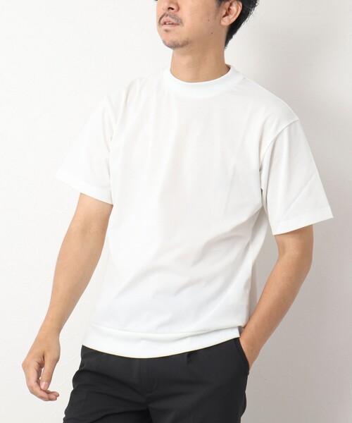 NOLLEY’S（ノーリーズ）の「《ビジカジ対応》吸水速乾カノコ ドレスTシャツ（Tシャツ/カットソー・メンズ・ホワイト/ネイビー/サックスブルー/ブラック/グレイッシュベージュ・M/L/S/XL）」の7枚目の写真