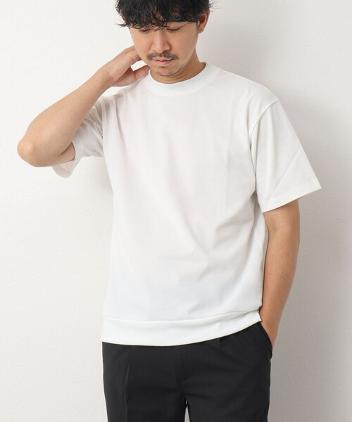 NOLLEY’S（ノーリーズ）の「《ビジカジ対応》吸水速乾カノコ ドレスTシャツ（Tシャツ/カットソー・メンズ・ホワイト/ネイビー/サックスブルー/ブラック/グレイッシュベージュ・M/L/S/XL）」の8枚目の写真