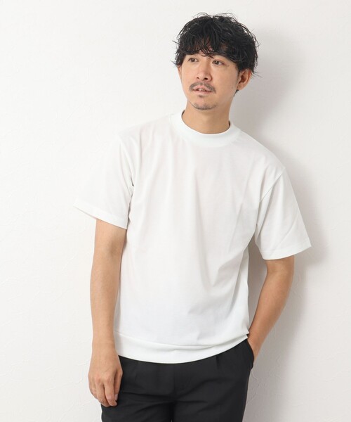 NOLLEY’S（ノーリーズ）の「《ビジカジ対応》吸水速乾カノコ ドレスTシャツ（Tシャツ/カットソー・メンズ・ホワイト/ネイビー/サックスブルー/ブラック/グレイッシュベージュ・M/L/S/XL）」の9枚目の写真