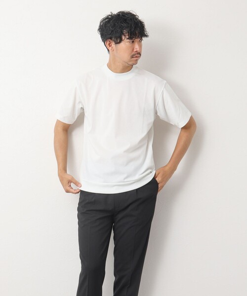 NOLLEY’S（ノーリーズ）の「《ビジカジ対応》吸水速乾カノコ ドレスTシャツ（Tシャツ/カットソー・メンズ・ホワイト/ネイビー/サックスブルー/ブラック/グレイッシュベージュ・M/L/S/XL）」の13枚目の写真