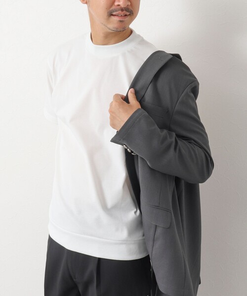 NOLLEY’S（ノーリーズ）の「《ビジカジ対応》吸水速乾カノコ ドレスTシャツ（Tシャツ/カットソー・メンズ・ホワイト/ネイビー/サックスブルー/ブラック/グレイッシュベージュ・M/L/S/XL）」の16枚目の写真