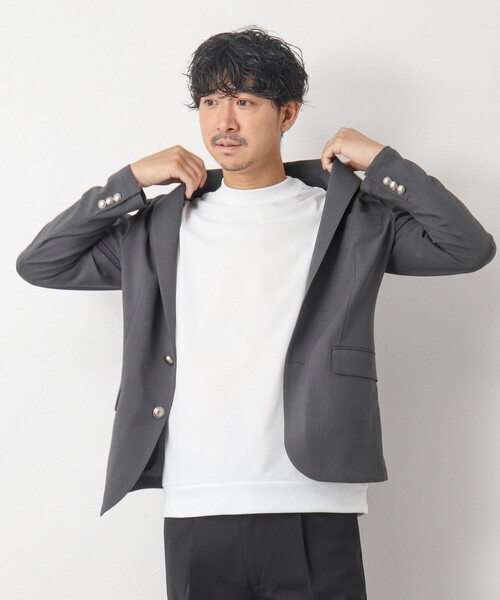 NOLLEY’S（ノーリーズ）の「《ビジカジ対応》吸水速乾カノコ ドレスTシャツ（Tシャツ/カットソー・メンズ・ホワイト/ネイビー/サックスブルー/ブラック/グレイッシュベージュ・M/L/S/XL）」の18枚目の写真