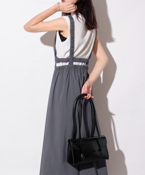 【セール】バックオープンサイドカットロングワンピース（ワンピース）｜Rejoule（リジュール）